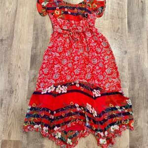 Anthropologie One September Red Floral Dress Size M